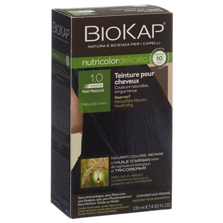 BIOKAP Nutricolor Delicato Rapid Natural Black 135 ml