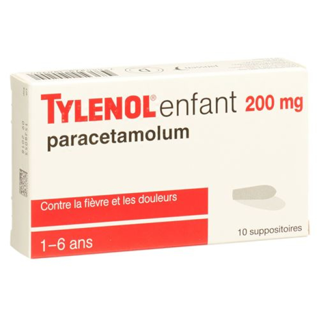 Tylenol Children Supp 200 mg 10 pcs