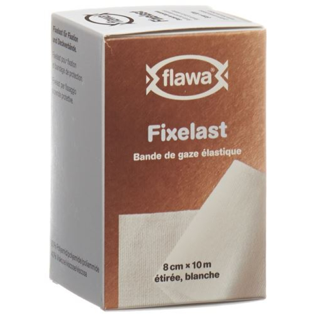 FLAWA FIXELAST gaze bandage 10mx8cm boite blanche