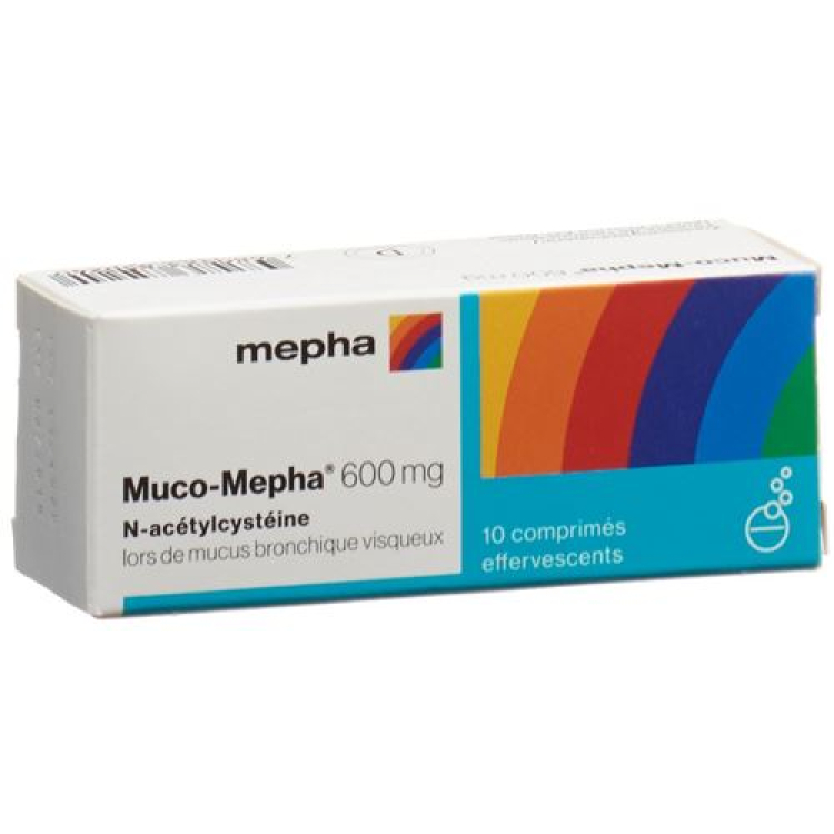 Muco Mepha 600 mg 10 effervescent tablets