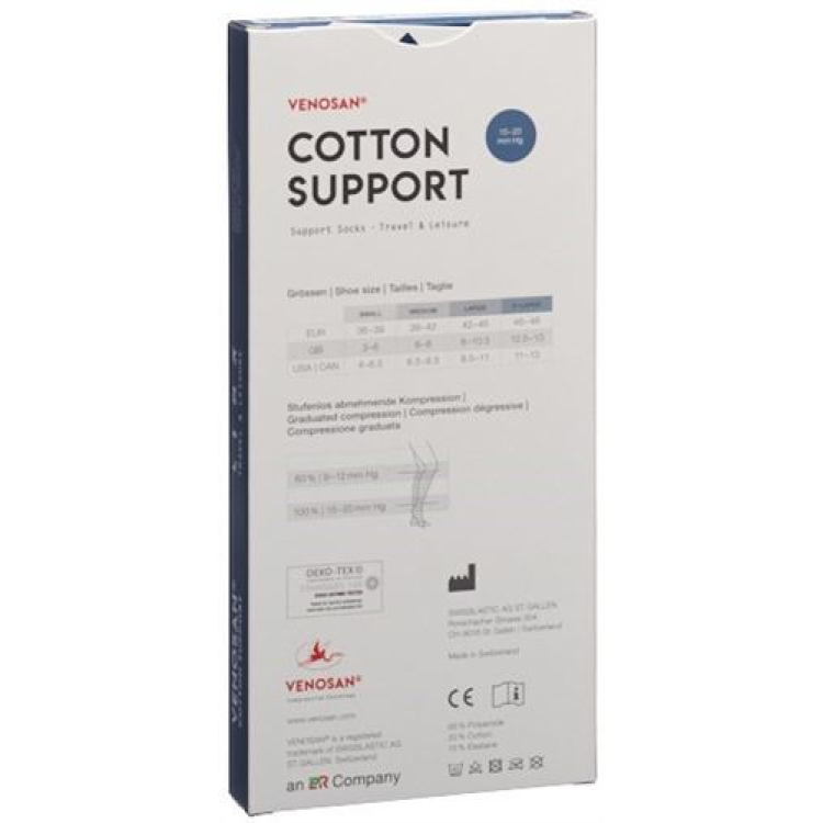 Venosan COTTON SUPPORT Calcetines A-D M blanco 1 par