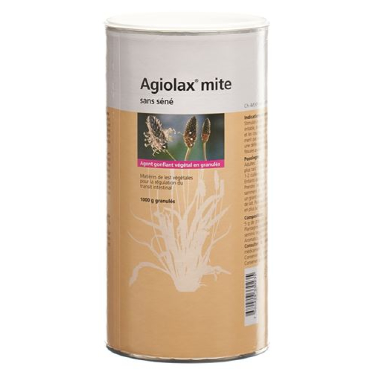 Agiolax mijt zonder Senna Gran Ds 1000 g