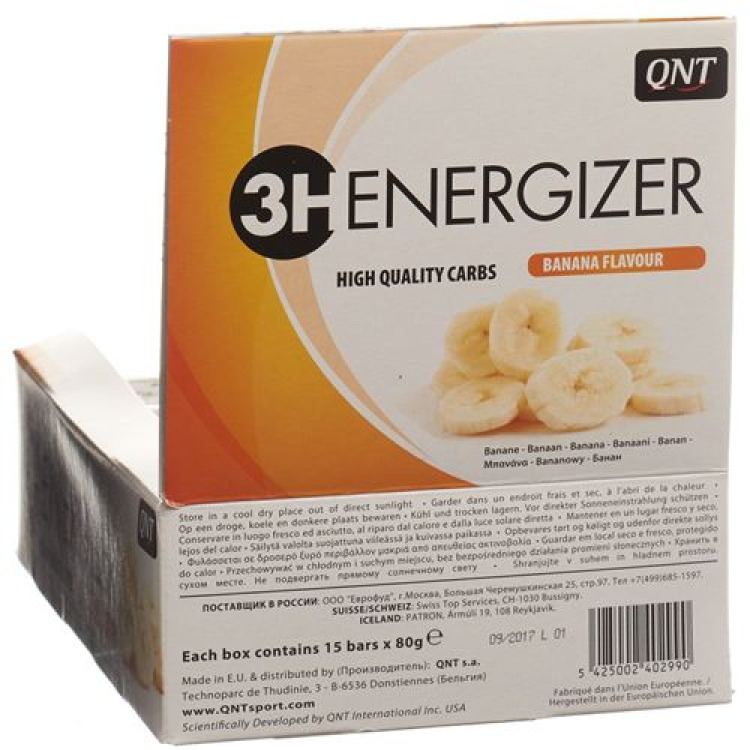 QNT 3H Energizer Bar Banan 15 x 80 g