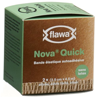 Flawa Nova Quick koheesiivinen side 2,5 cm x 4,5 m lateksiton 2 kpl