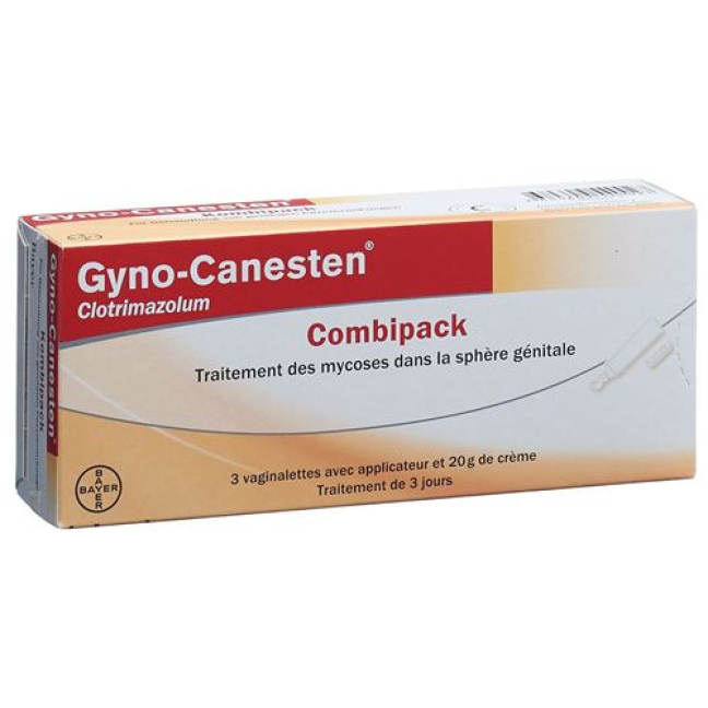 Gyno Canesten Kombipack 3 Vaginal Tablets And 20 G Cream Buy Online 7965