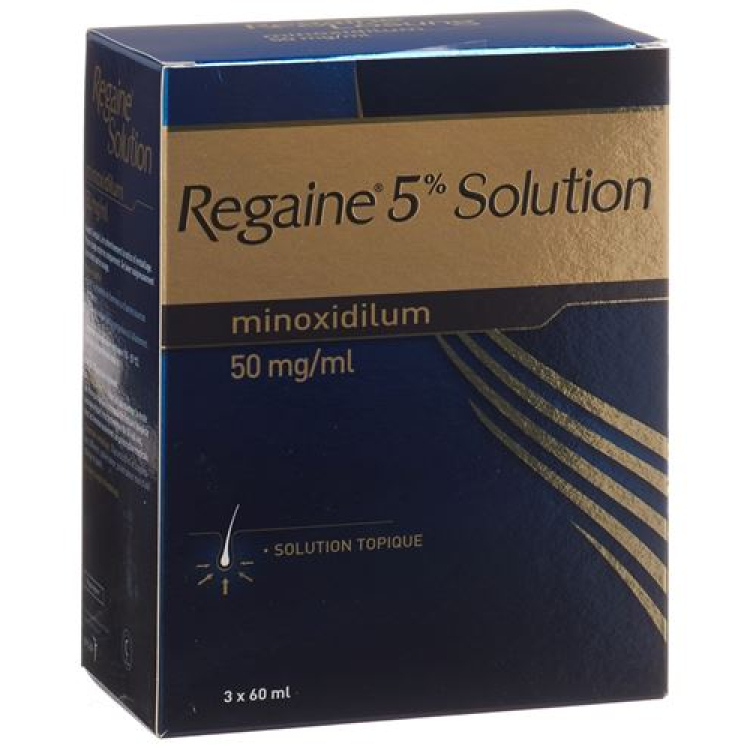 Rogaine ადგილობრივი ხსნარი 5% 3 Fl 60 მლ