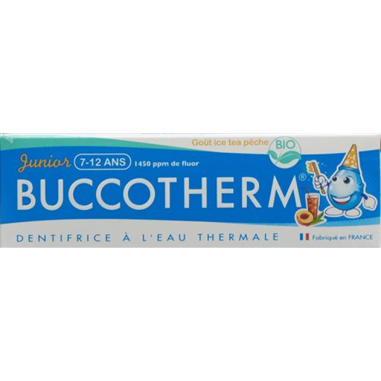 Buccotherm tandpasta 7-12 jaar iced peach-BIO (fluor) 50 ml