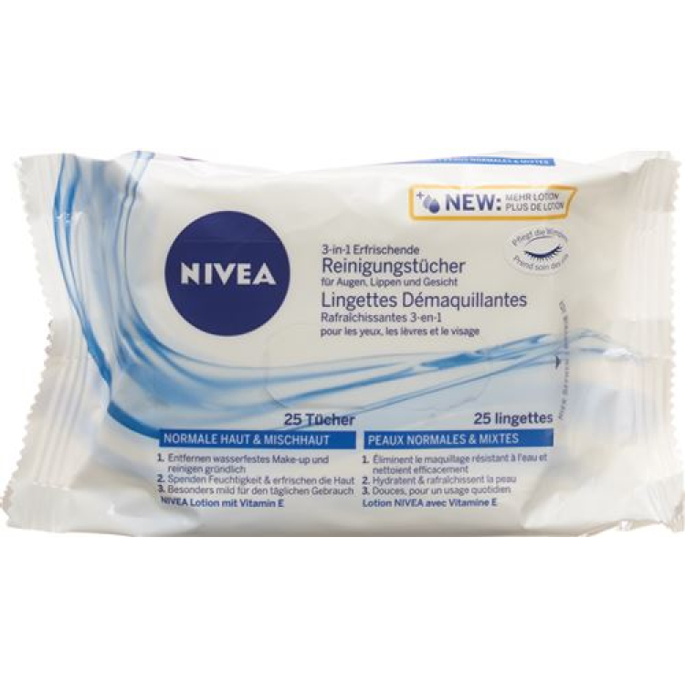 Salviette detergenti rinfrescanti Nivea 25 pezzi