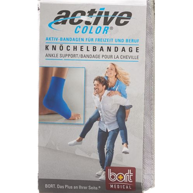 Bandagem de tornozelo Bort ActiveColor L +23cm azul