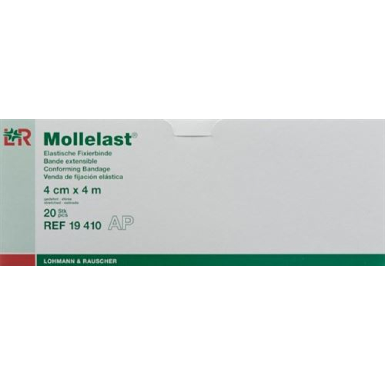 Mollelast Flexibelt bandage 4cmx4m vit 20 st