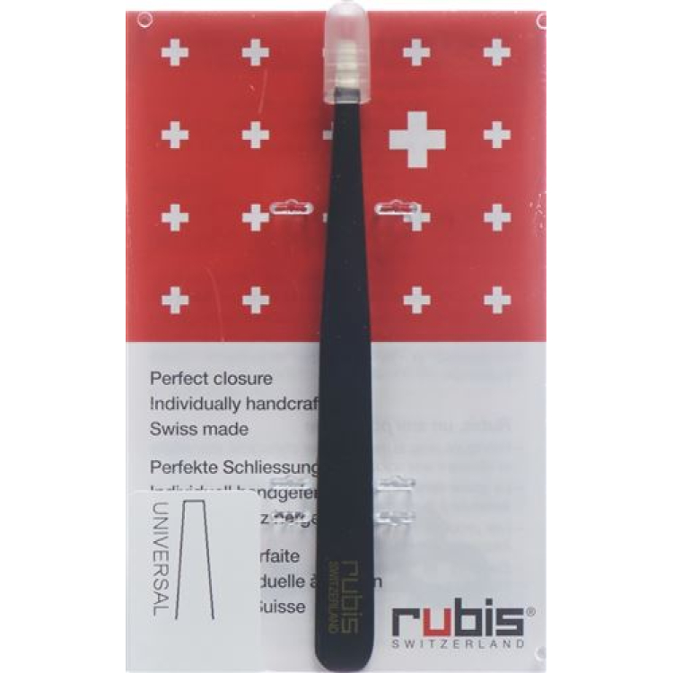 Rubis pinceta ravna crna Inox