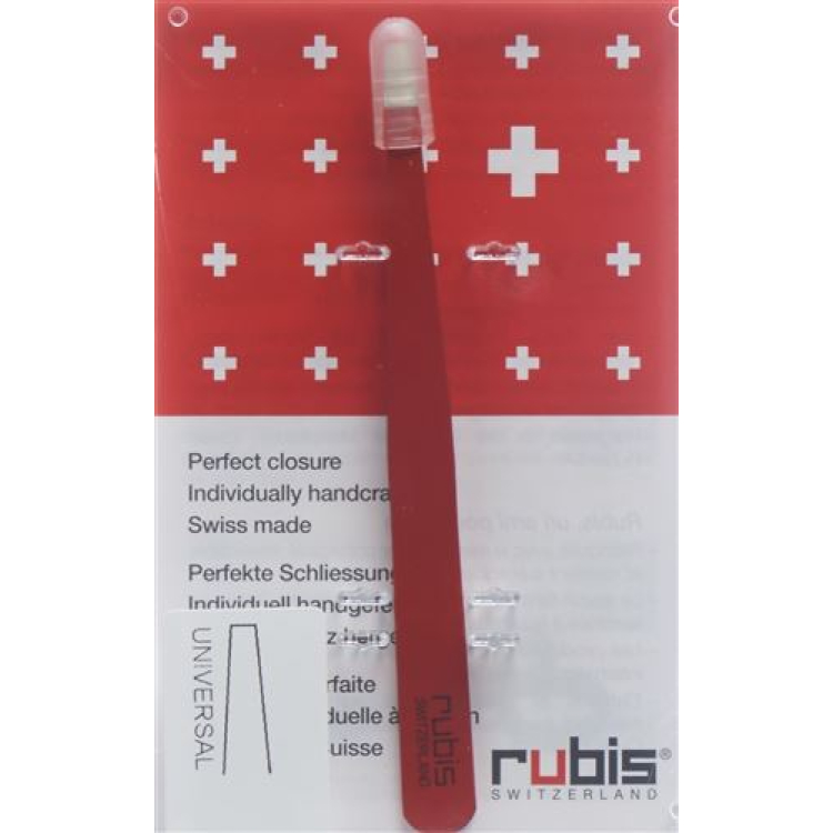 Rubis tweezers ត្រង់ Inox ក្រហម