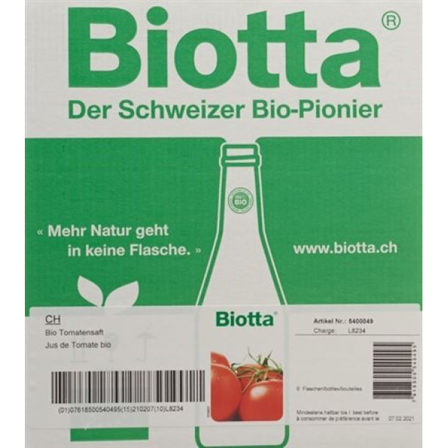 Biotta Domates Bio Fl 6 5 dl