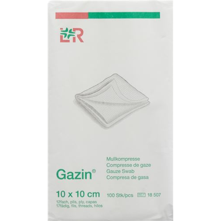 Gazin Mullkompressen 10x10cm 12x មាប់មគ 100 កុំព្យូទ័រ