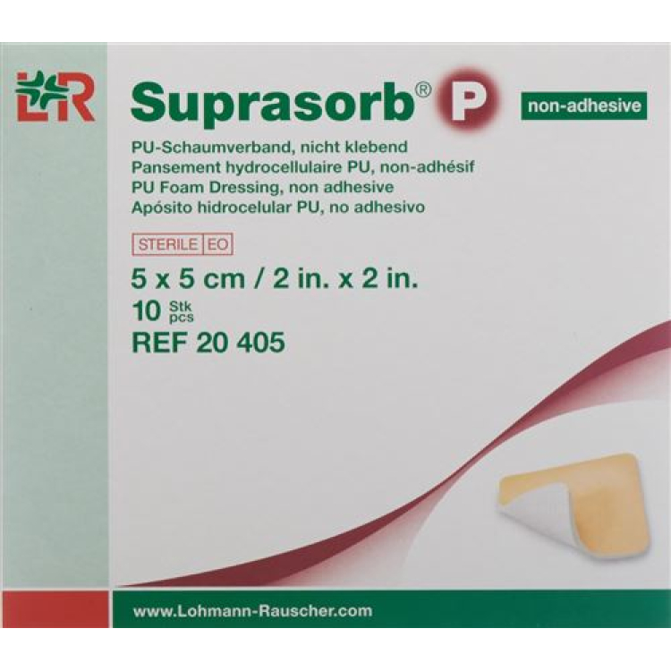 Suprasorb P foam dressing 5x5cm non-adhesive 10 pieces