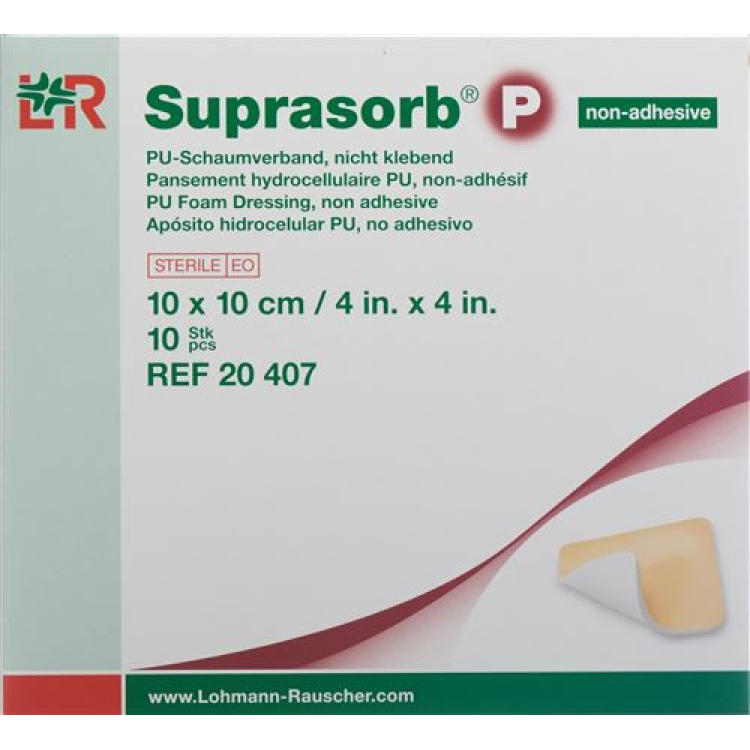 חבישה קצף Suprasorb P 10x10cm n klebebend 10 יח'