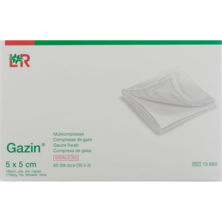 Gazin Mullkompressen 5x5cm 16x stérile 50 x 5 pcs