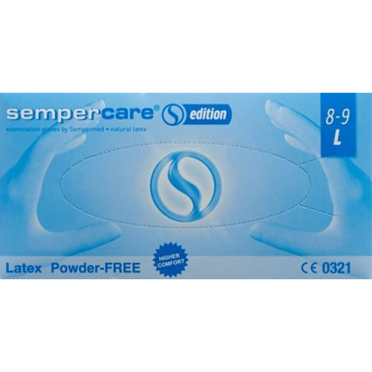 Sempercare Edition handsker latex pudderfri L 100 stk