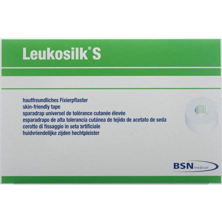 ម្នាងសិលាស្អិត LEUKOSILK S 9.2mx1.25cm ពណ៌ស 24pcs