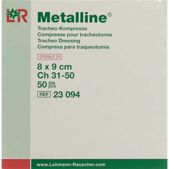 Metal Line Tracheo compresse 8x9cm stérile 50 pcs