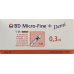 BD Micro-Fine + U100 seringue à insuline 100 8mm x 0,3 ml