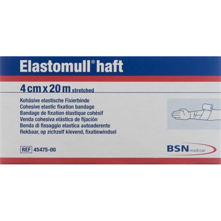 ELASTOMULL BONDING ضمادة شاش بيضاء دور 20 م × 4 سم