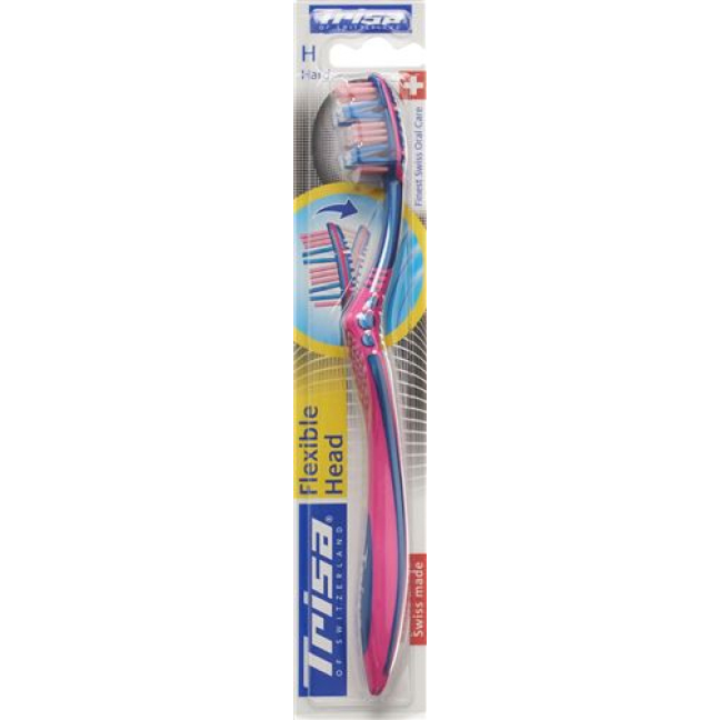 Escova de dentes de cabeça flexível Trisa dura