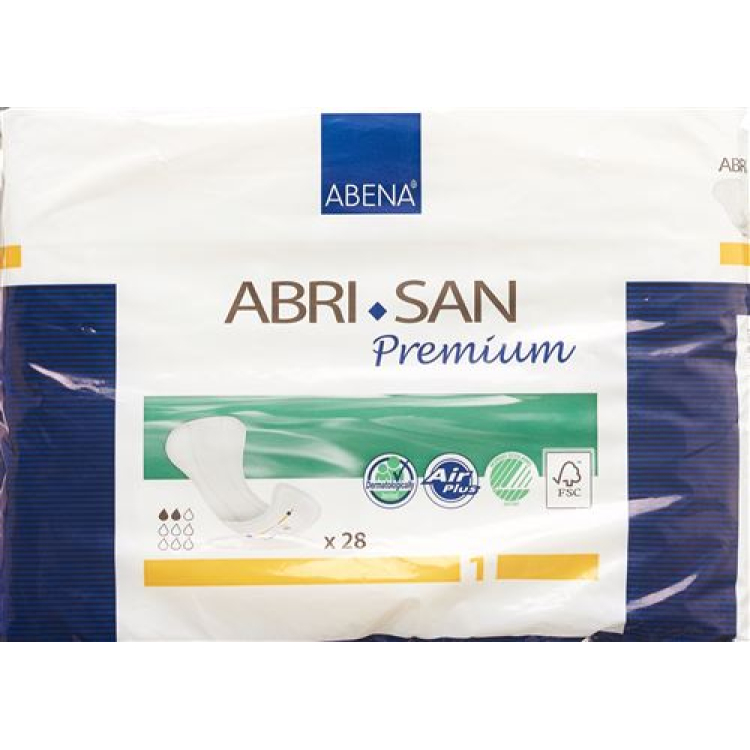 Sisipan Abri-San Premium berbentuk anatomi Nr1A 10x28cm kuning air