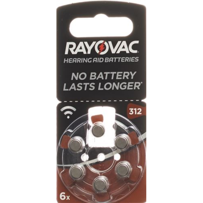 Ακουστικά βαρηκοΐας μπαταρίας Rayovac 1.4V V312 6 τεμ