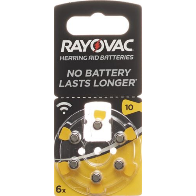 RAYOVAC बैटरी श्रवण यंत्र 1.4V V10 6 पीसी