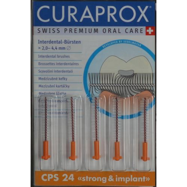 Curaprox CPS 24 szczoteczka międzyzębowa pomarańczowa 5 sztuk