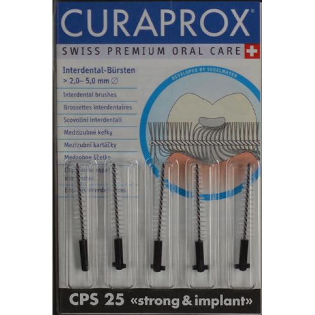 Escova interdental Curaprox CPS 25 preto 5 unidades
