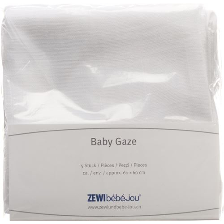 Zewi Baby Gauze 9/7 sauskelnės 60x60cm 5 vnt