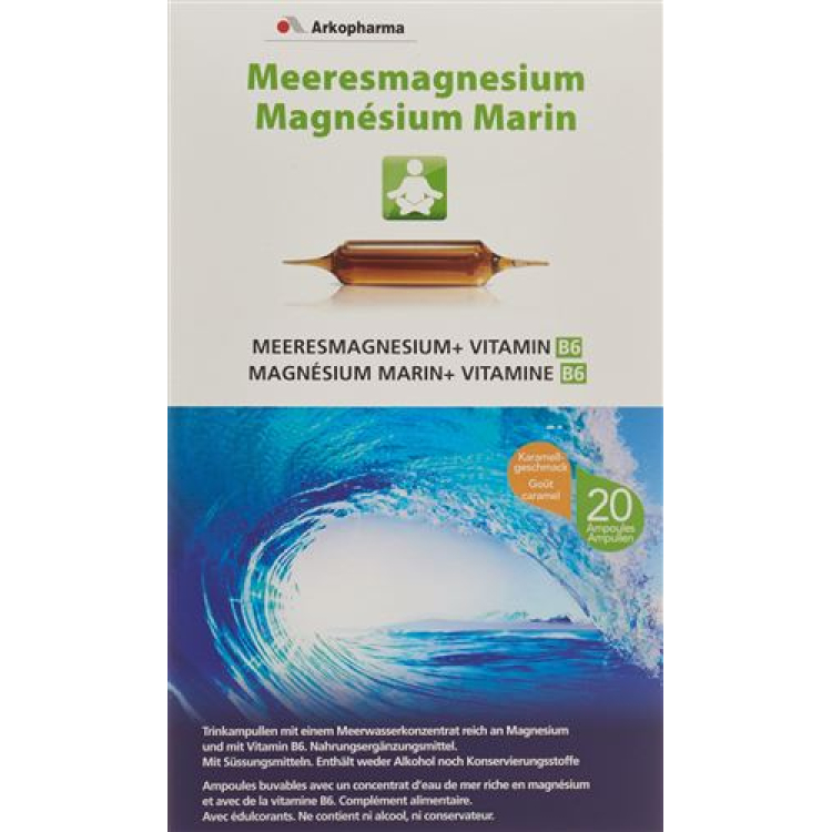 ម៉ាញេស្យូមសមុទ្រ Arkopharma 20 ផឹក amp 15 មីលីលីត្រ