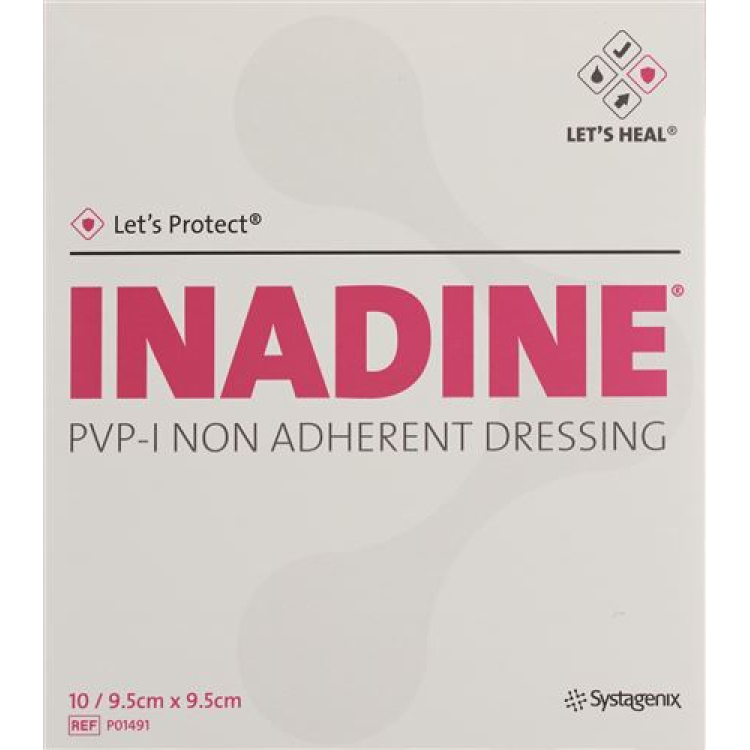 Inadine 상처 드레싱 9.5x9.5cm 멸균 10 Btl