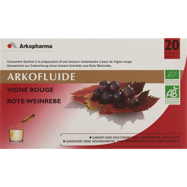 Arkofluide Red Vine Drinking Bottle 20 pcs