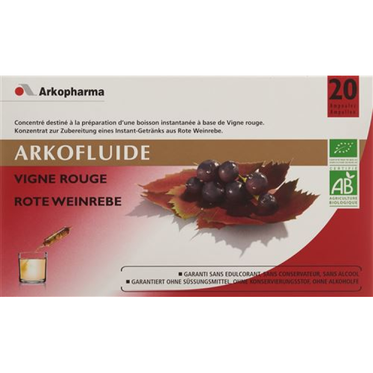 Arkofluide Red Vine სასმელი ბოთლი 20 ც