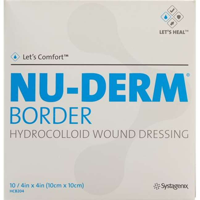 NU-DERM BORDER hydrocolloid dressing 10x10cm មាប់មគ 10 កុំព្យូទ័រ