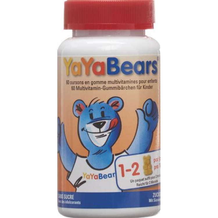 Πολυβιταμίνη YAYABEARS Gummi Bears χωρίς ζάχαρη 60 τμχ