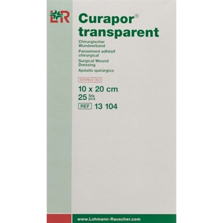 Curapor sårförband 10x20cm transparent 25 påsar