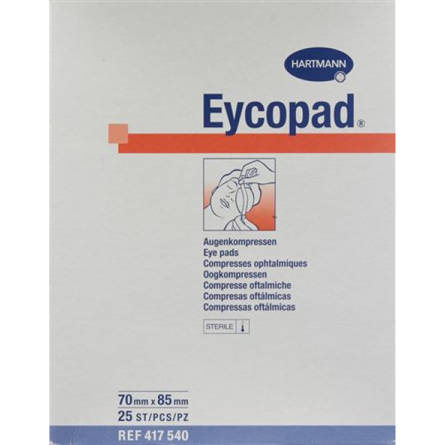 EYCOPAD blazinice za oči 70x85mm sterilne 25 kom