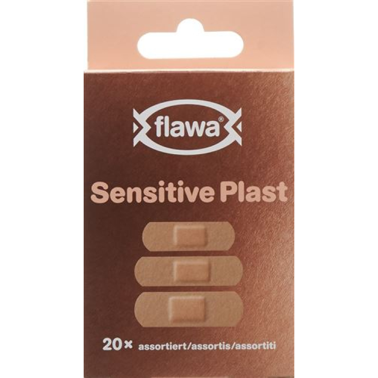 Flawa Sensitive Plast pikaside ihonvärinen lajitelma 20 kpl