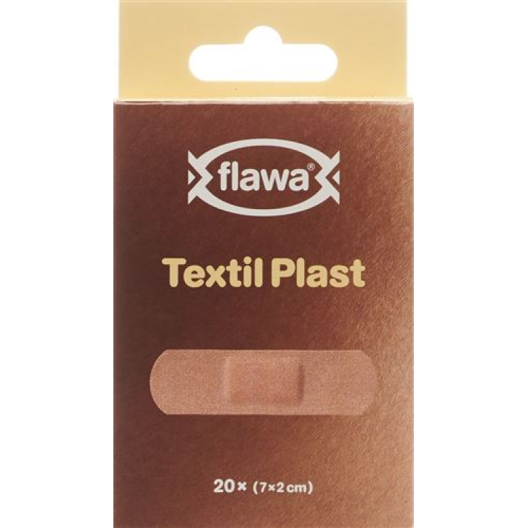 Flawa Textil Plast Strips 2x7cm hudfargede 20 stk