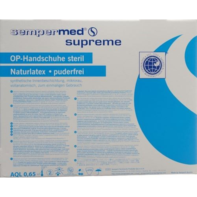 Sarung tangan SEMPERMED SUPREME OP 7.5 steril 50 pasang