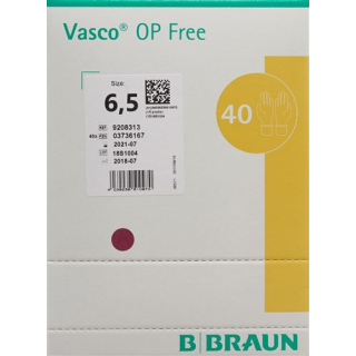 Vasco op free gloves gr6.5 ստերիլ առանց լատեքսի 40 զույգ