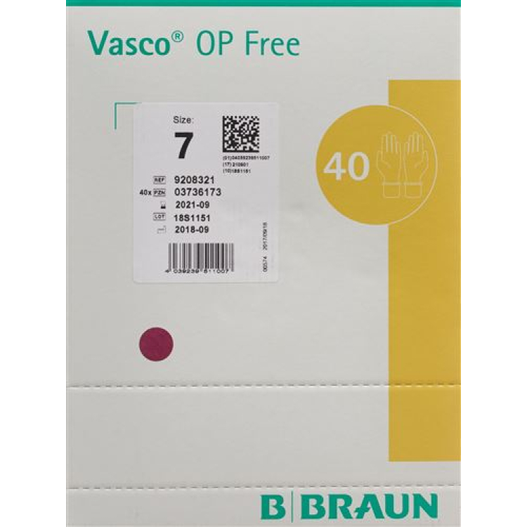 Vasco OP Free ձեռնոցներ 7.0 չափսի ստերիլ առանց լատեքսի 40 զույգ