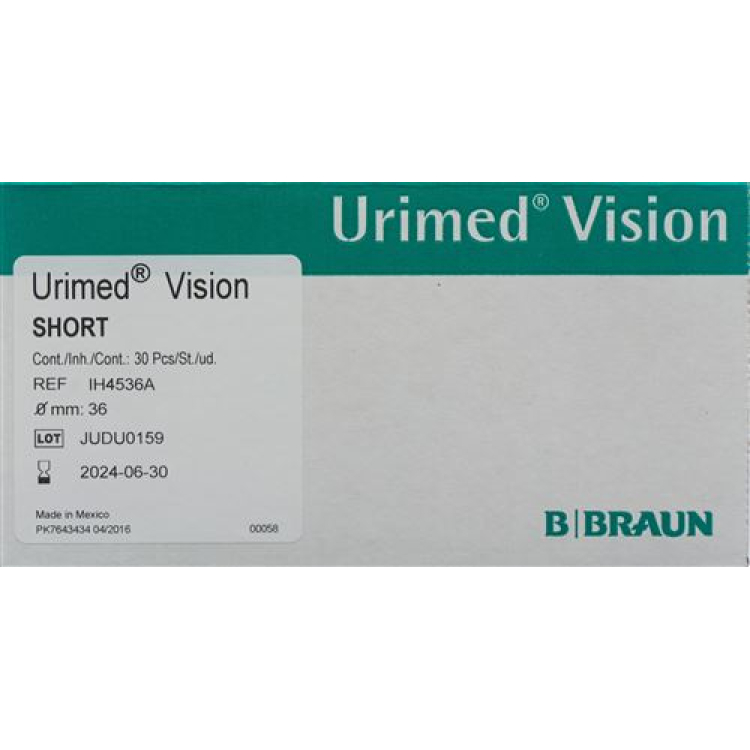 URIMED VISION 小便器避孕套 36 毫米短 30 件