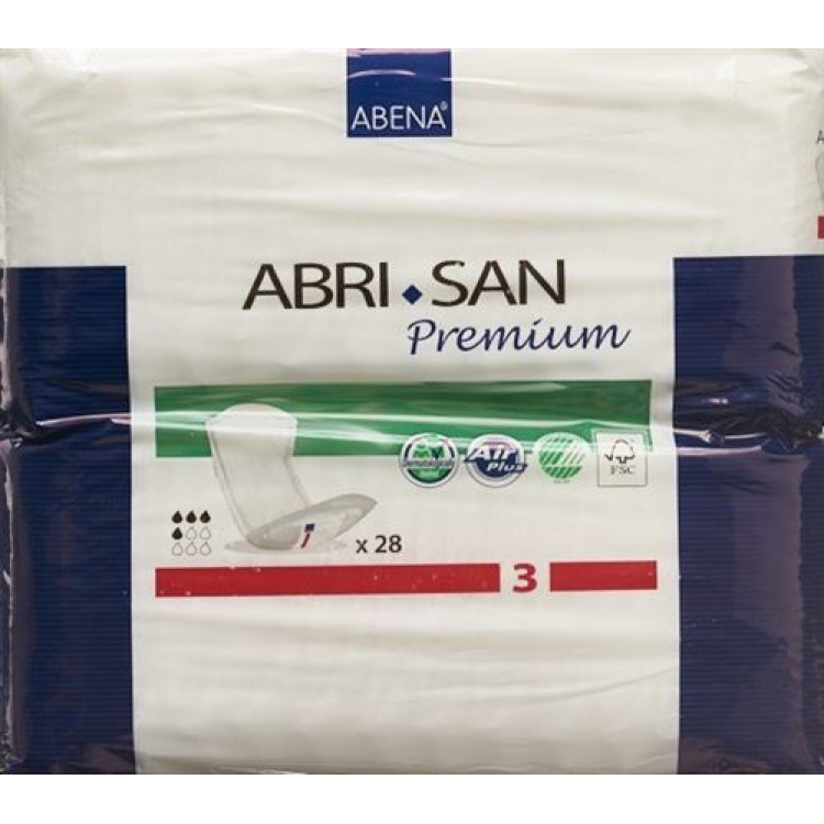 Abri-San Premium anatomisch geformte Einlage Nr3 11x33cm rot Sau