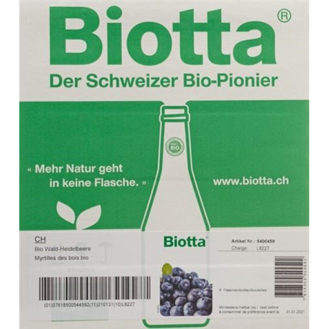 Biotta Forest Blueberry Bio Fl 6 5 дл