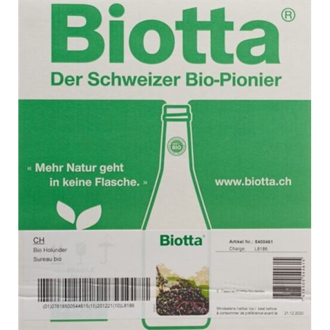 Biotta Mürver Bio Fl 6 5 dl